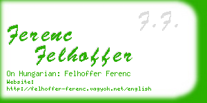 ferenc felhoffer business card